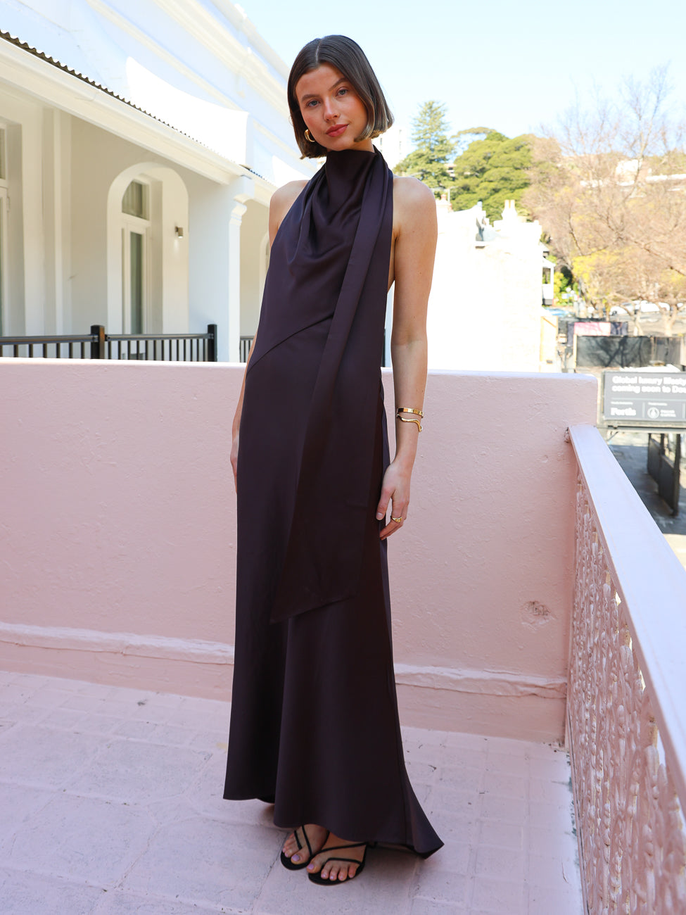 Significant Other Adriana Halter Gown in Chocolate Coco & Lola Significant Other Adriana Halter Gown in Chocolate Coco & Lola