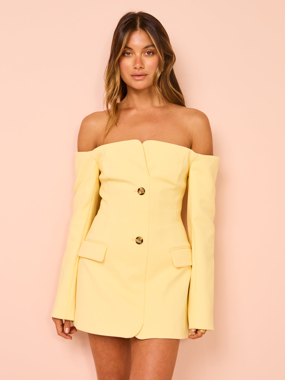 sir sandrine mini dress Sir Sandrine Tailored Mini Dress in Limone – Coco & Lola