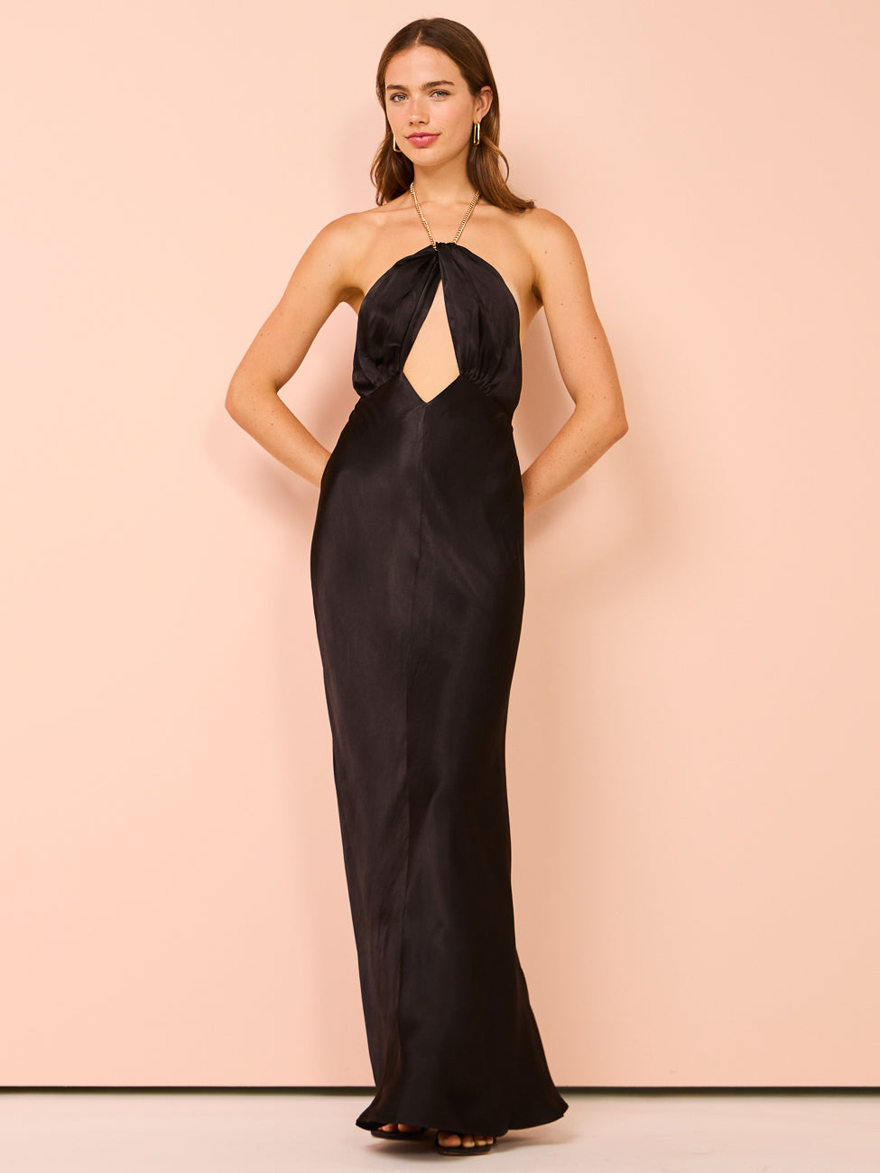 Shona Joy Lydie Chain Halter Maxi Dress in Black – Coco & Lola