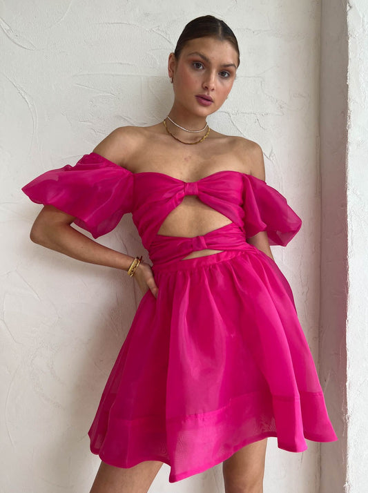 Sonya Zuri Mini Dress in Fuschia