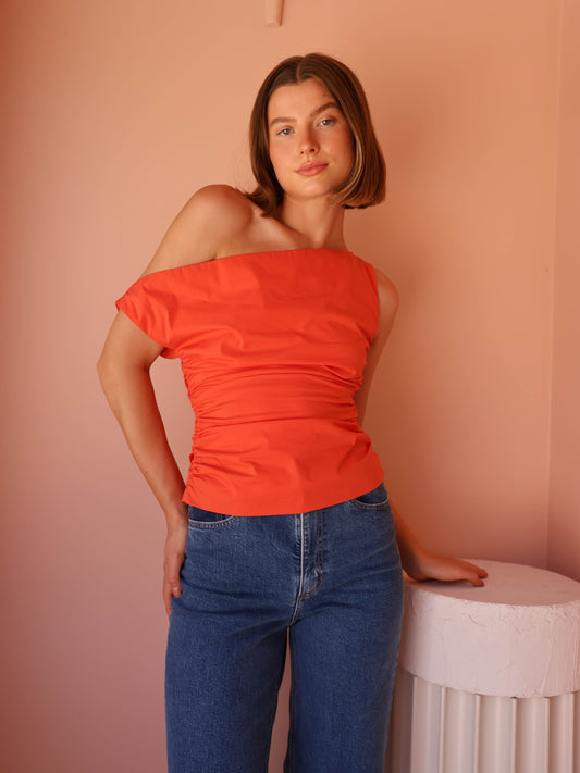 Issy One Shoulder Top in Fiesta