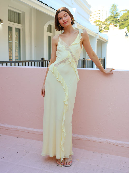 Bec & Bridge Knox Maxi Dress in Ice Yellow