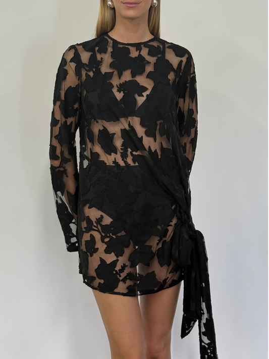 By Nicola Elodie Mini Dress in Black Lace