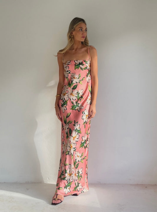 By Nicola Maisie Maxi Dress in Daisy Coral