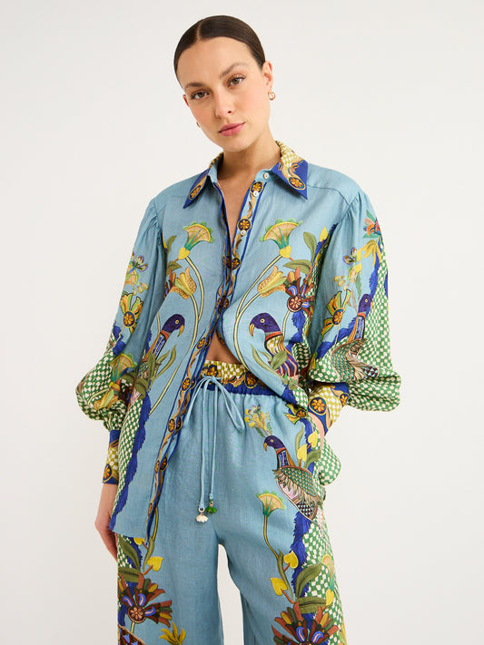 Alemais Gilly Shirt in Misty Blue