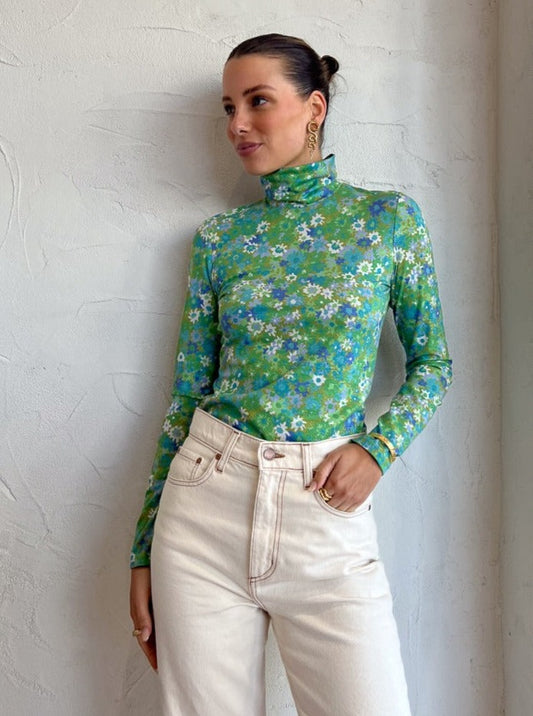 Alemais Cassandra Long Sleeve Top in Turquoise