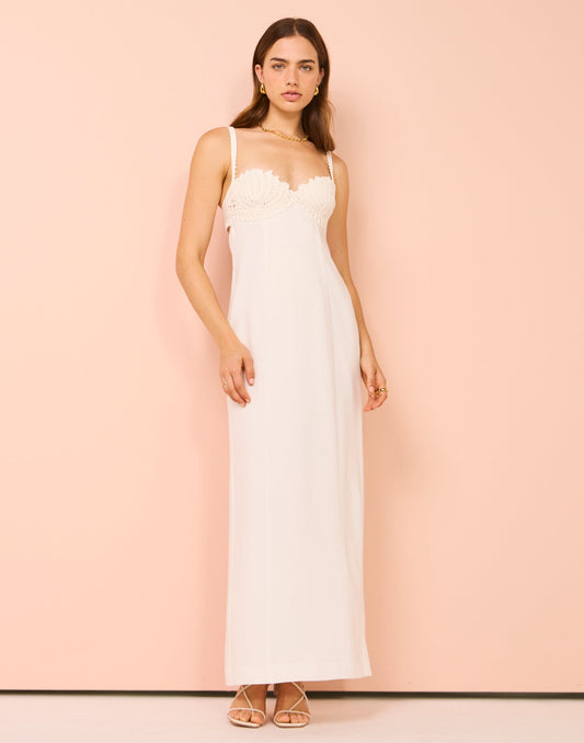 Clea Lucinda Bralet Dress in Off White