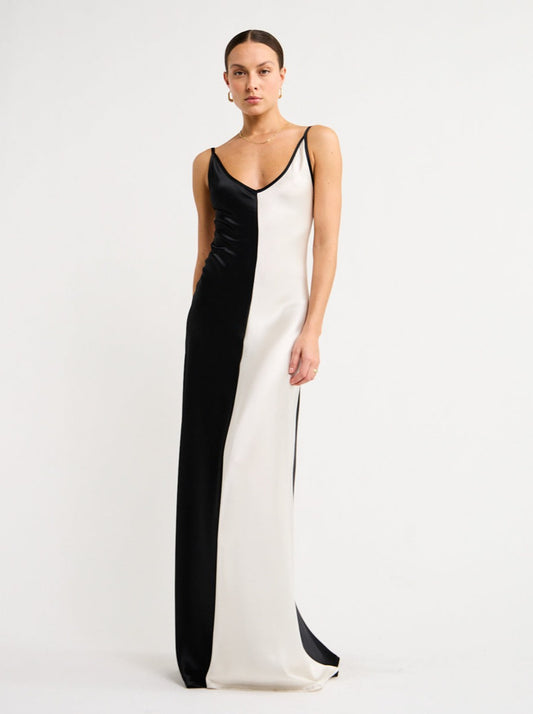 Dominique Healy Sloane Dress in Black/Oyster