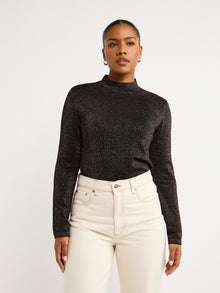Elka Collective Thelma Knit Top in Copper Lurex