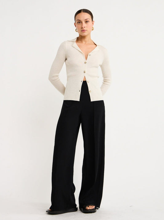 Assembly Label Kaia Japanese Crepe Trouser in Black