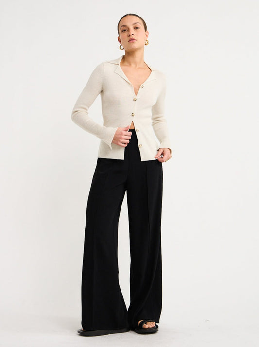 Assembly Label Kaia Japanese Crepe Trouser in Black
