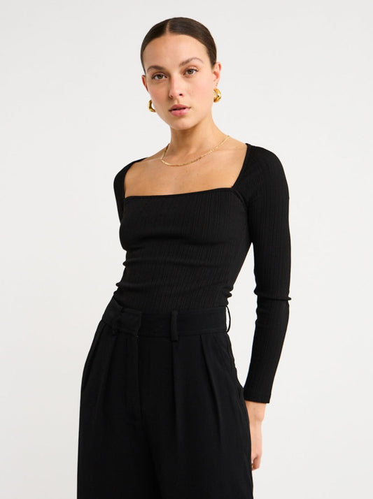 By Johnny Cobie Knit Top in Black