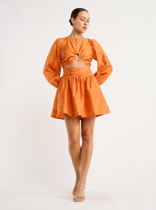 Mon Renn Reign Mini Dress in Apricot