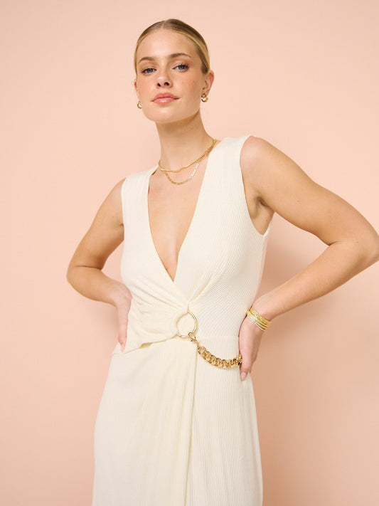 Acler Stanbro Midi Dress in Ivory