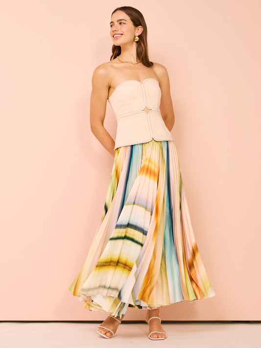 Acler Avonlea Midi Dress in Watercolour Stripe