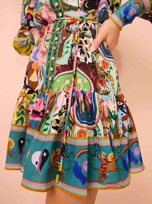Alemais Evergreen Mini Dress in Multi