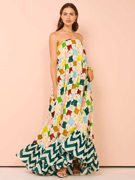 Alemais Evely Strapless Gown in Multi