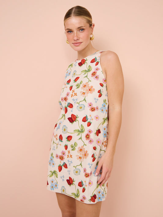 Ambra Maddalena Jacquiline Mini Dress in Strawberry