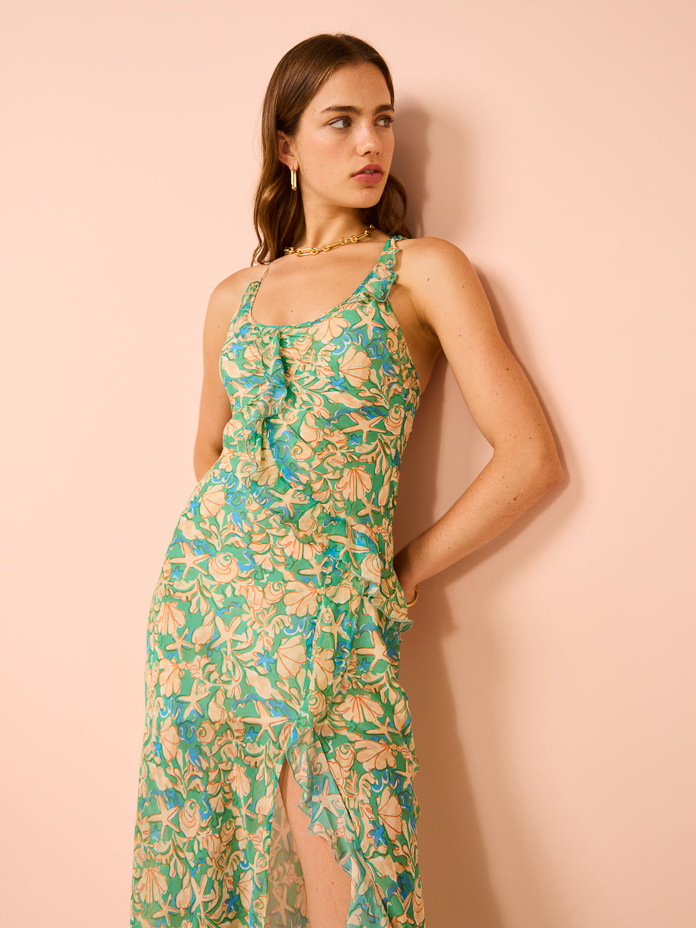 Bec and bridge top green floral dress