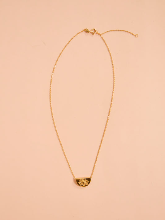 By Charlotte Lotus Short Necklace in 18k Gold Vermeil