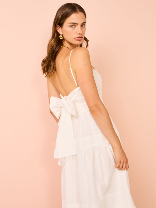 By Nicola Monet Tiered Maxi Dress in White