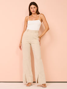 By Nicola Pisces Pant in Beige Fishbone