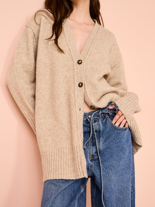 Camilla and Marc Andes Cardigan in Oatmeal Melange
