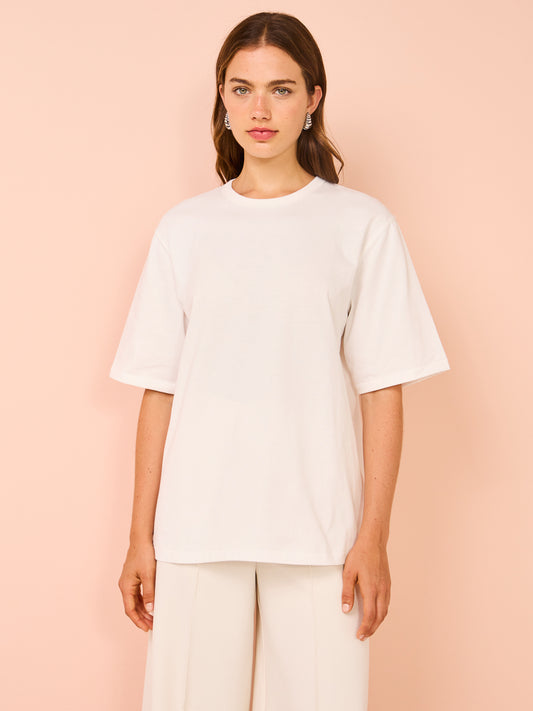 Camilla & Marc Sindra Embroidered Tee in Soft White