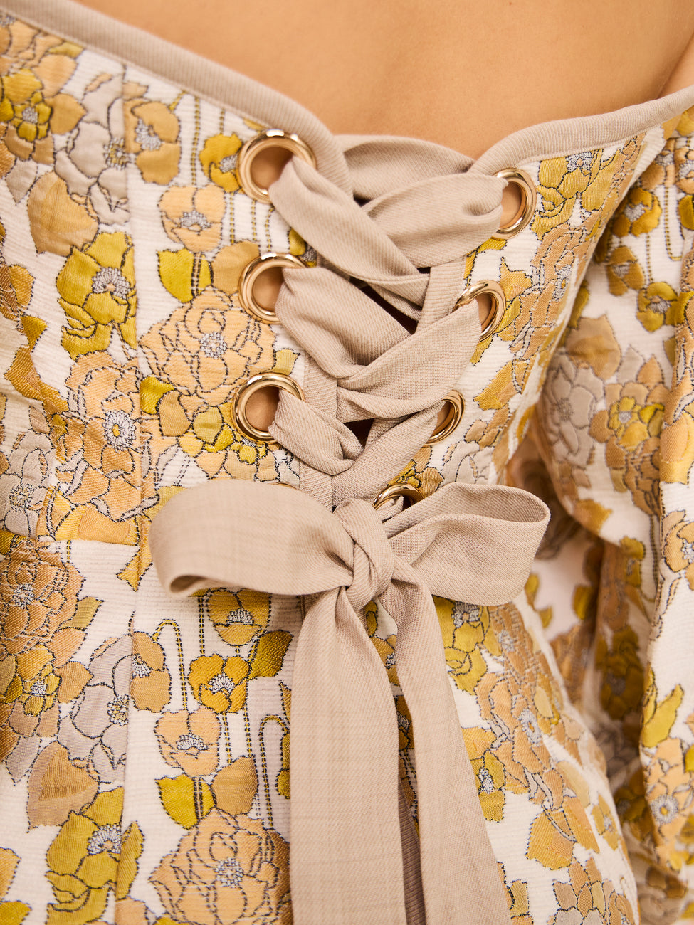 Clea Skylar Jacquard Dress in Golden Jacquard