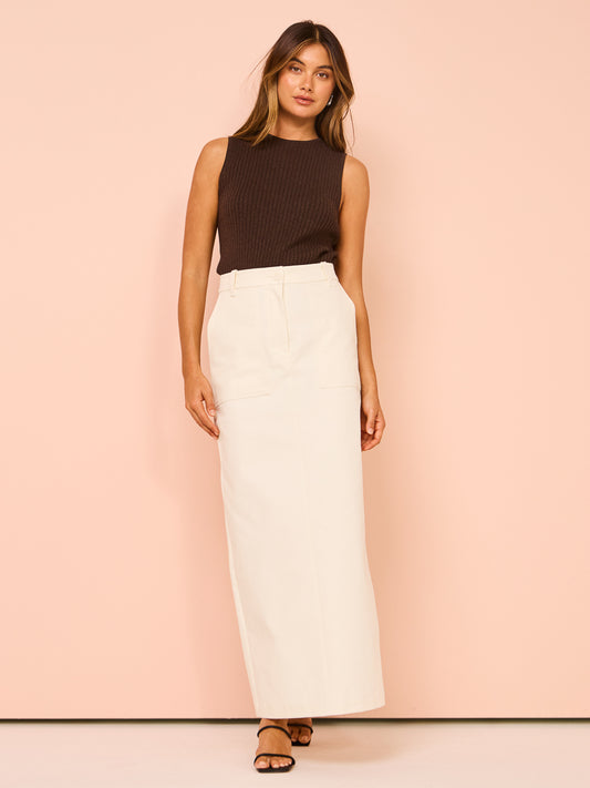 Friends with Frank The Claudia Cargo Skirt in Ecru
