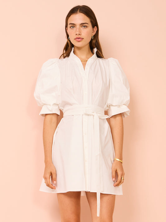 Leo Lin Eli Mini Dress in Snow