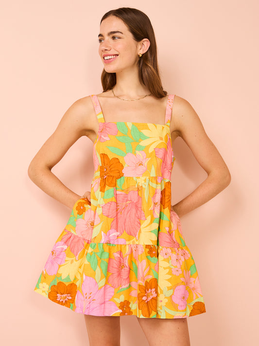 Ownley Belinda Mini Dress in Orange Tropic