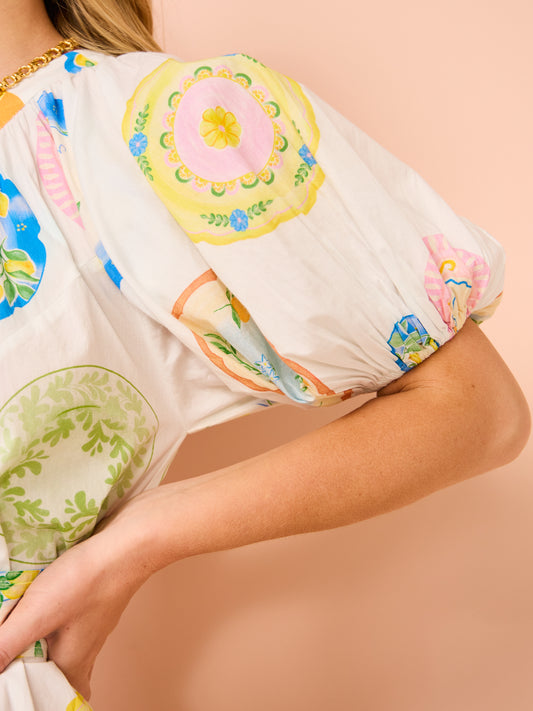 Palm Noosa Lotus Mini Dress in Plates