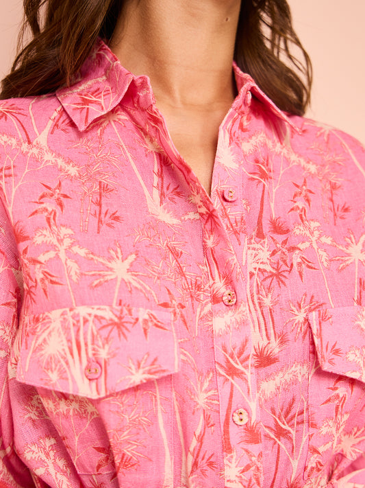 Palm Noosa Memento Dress in Pink Palms