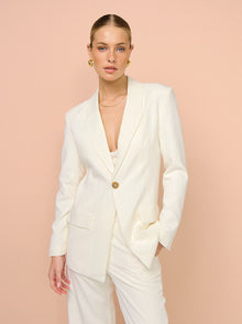 Romy Wool Classic Blazer in Cream