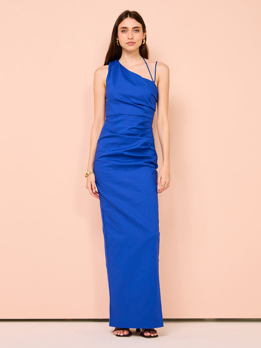 Shona Joy Lani Asymmetrical Gathered Maxi Dress in Azure Coco & Lola Shona Joy Lani Asymmetrical Gathered Maxi Dress in Azure Coco & Lola