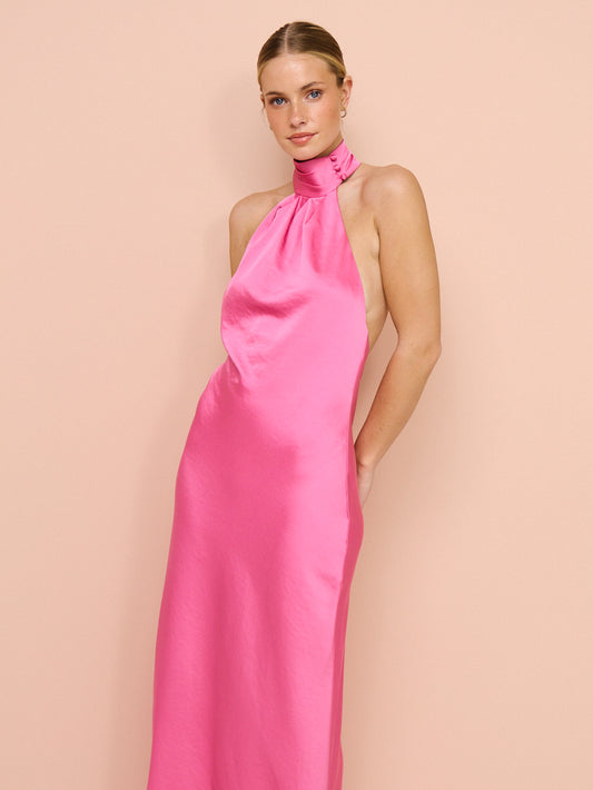 Significant Other Darcy Backless Dress in Pop Pink