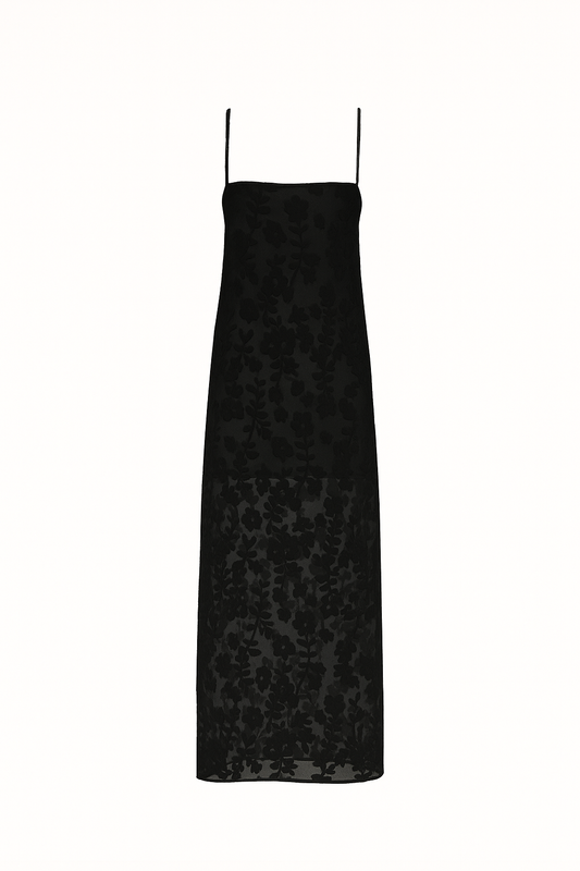 By Nicola Evie Maxi Dress in Petite Black Lace