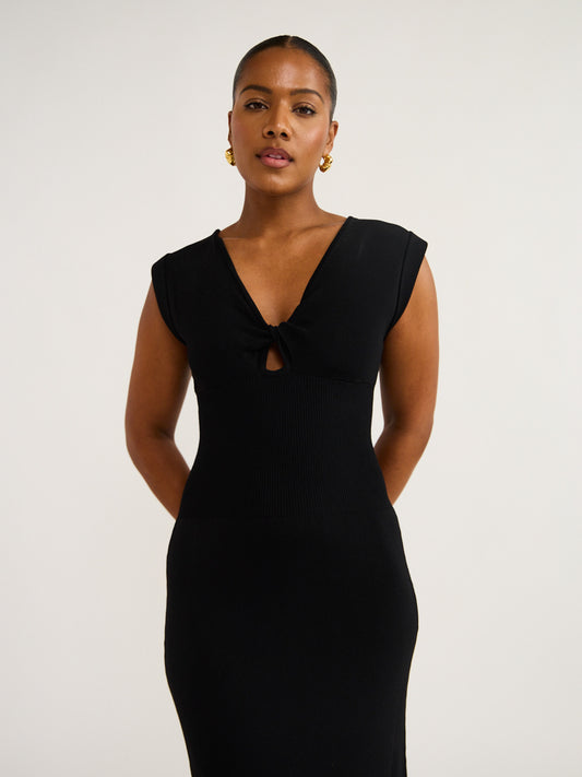 Elka Collective Heather Knit Dress in Black