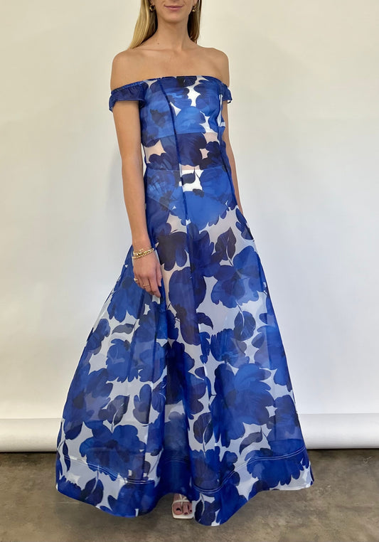 By Nicola Clementine Maxi Dress in Blue Petal