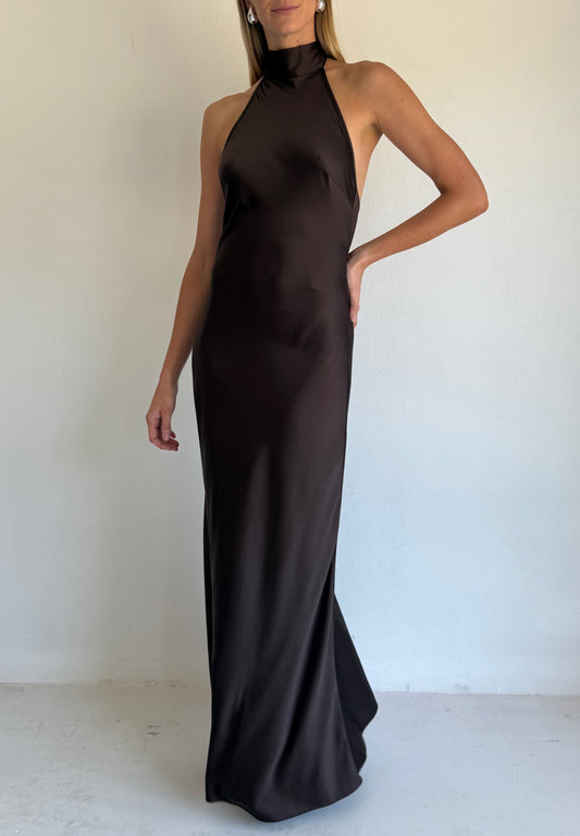 By Nicola Mia Maxi Dress in Chocolate