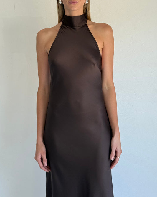 By Nicola Mia Maxi Dress in Chocolate