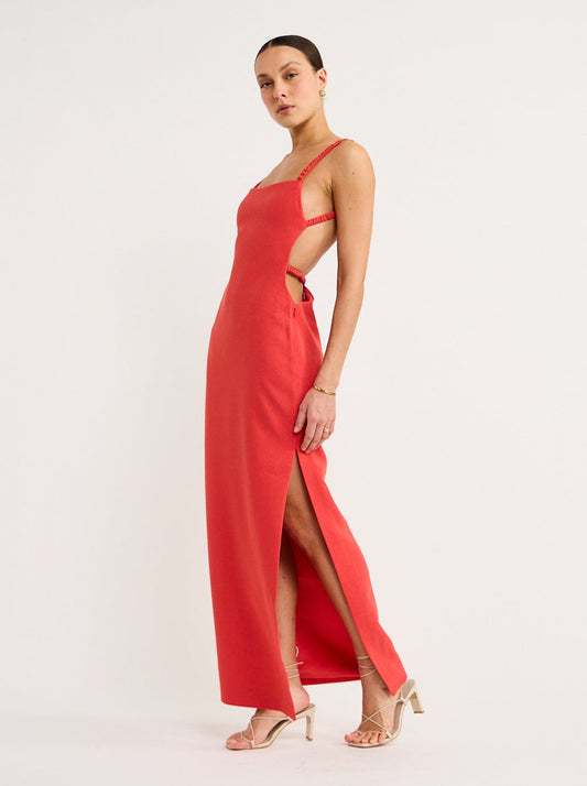 Sir Spoerri Backless Gown in Red Coco & Lola Sir Spoerri Backless Gown in Red Coco & Lola