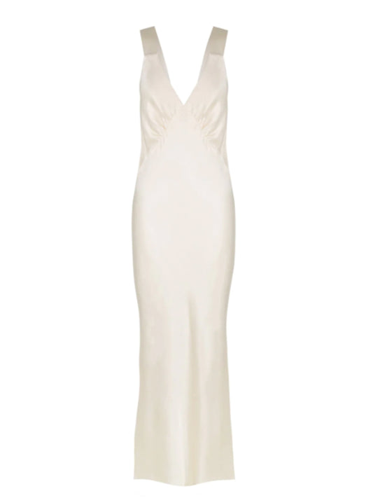 Shona Joy Plunge Midi Dress in Cream