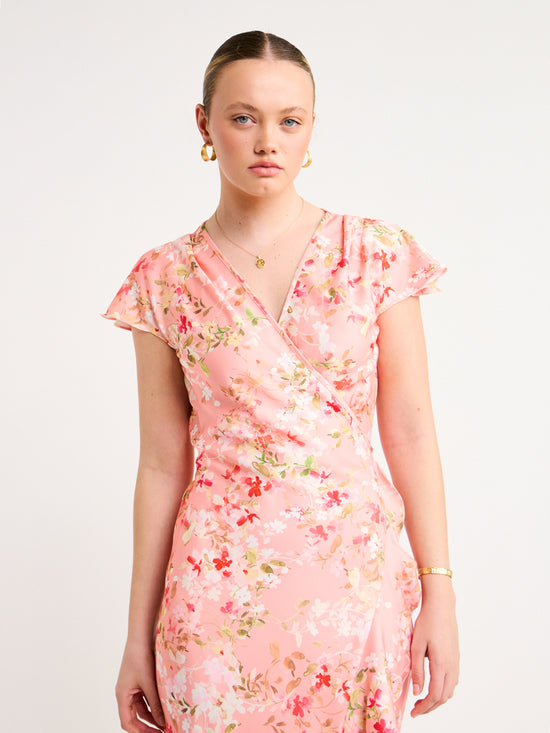 Bloom Wrap Dress in Pink Blossom – Coco & Lola