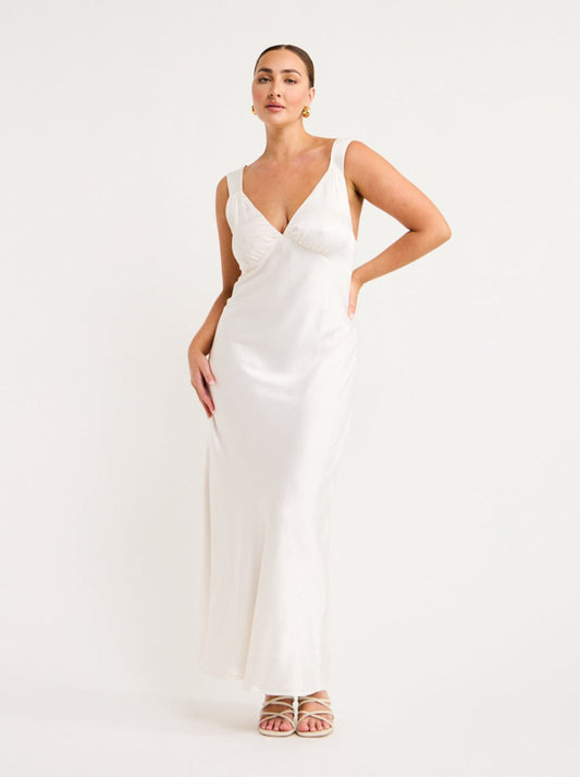 Third Form Magnetic Camisole Bias Slip Dress in Off White