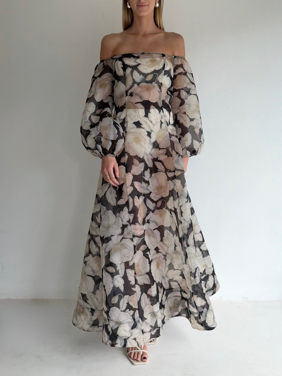 By Nicola Eden Maxi Dress in Noir Bloom