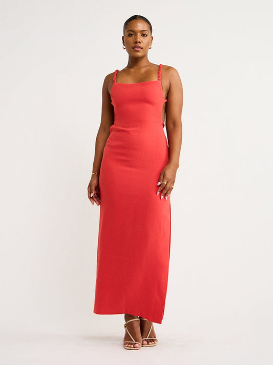 Sir Spoerri Backless Gown in Red Coco & Lola Sir Spoerri Backless Gown in Red Coco & Lola