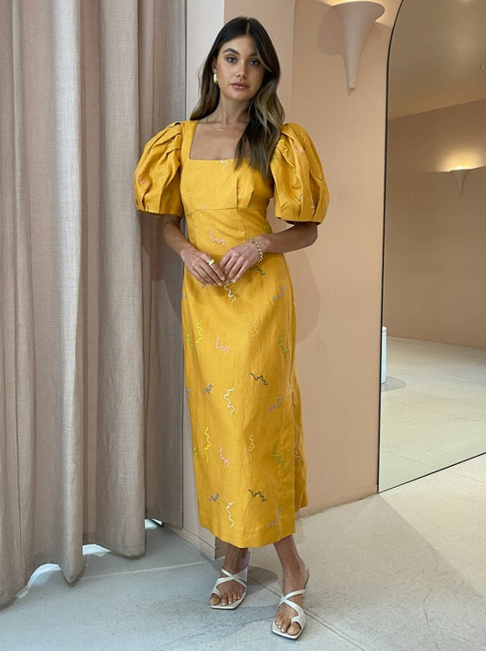 Alemais Sundance Midi Dress in Marigold