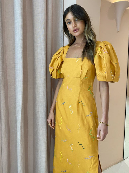 Alemais Sundance Midi Dress in Marigold
